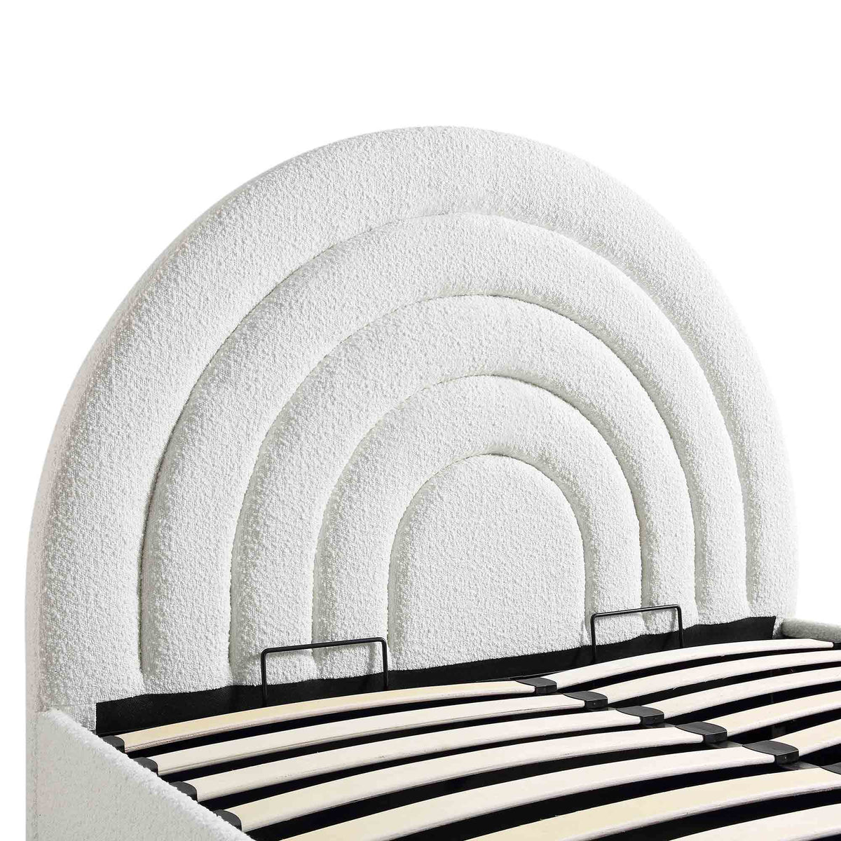 Archer Ottoman Storage Bed in White Boucle