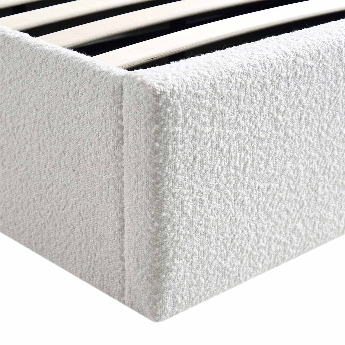 Archer Ottoman Storage Bed in White Boucle