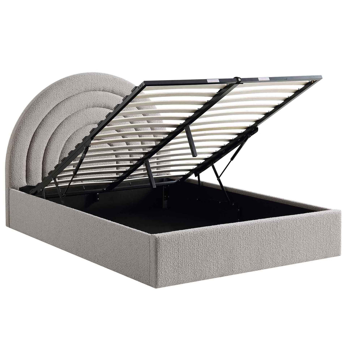Archer Ottoman Storage Bed in Grey Boucle