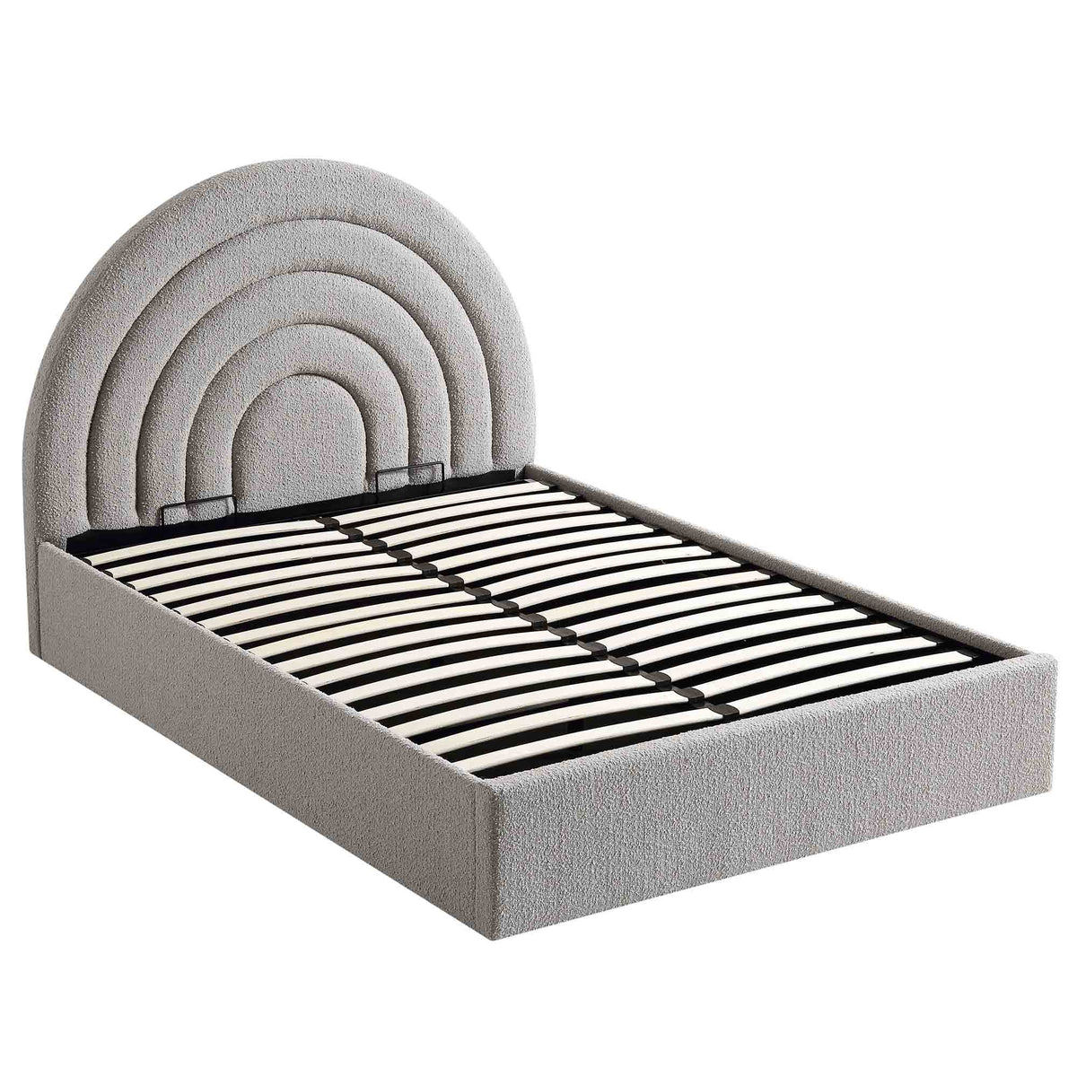 Archer Ottoman Storage Bed in Grey Boucle