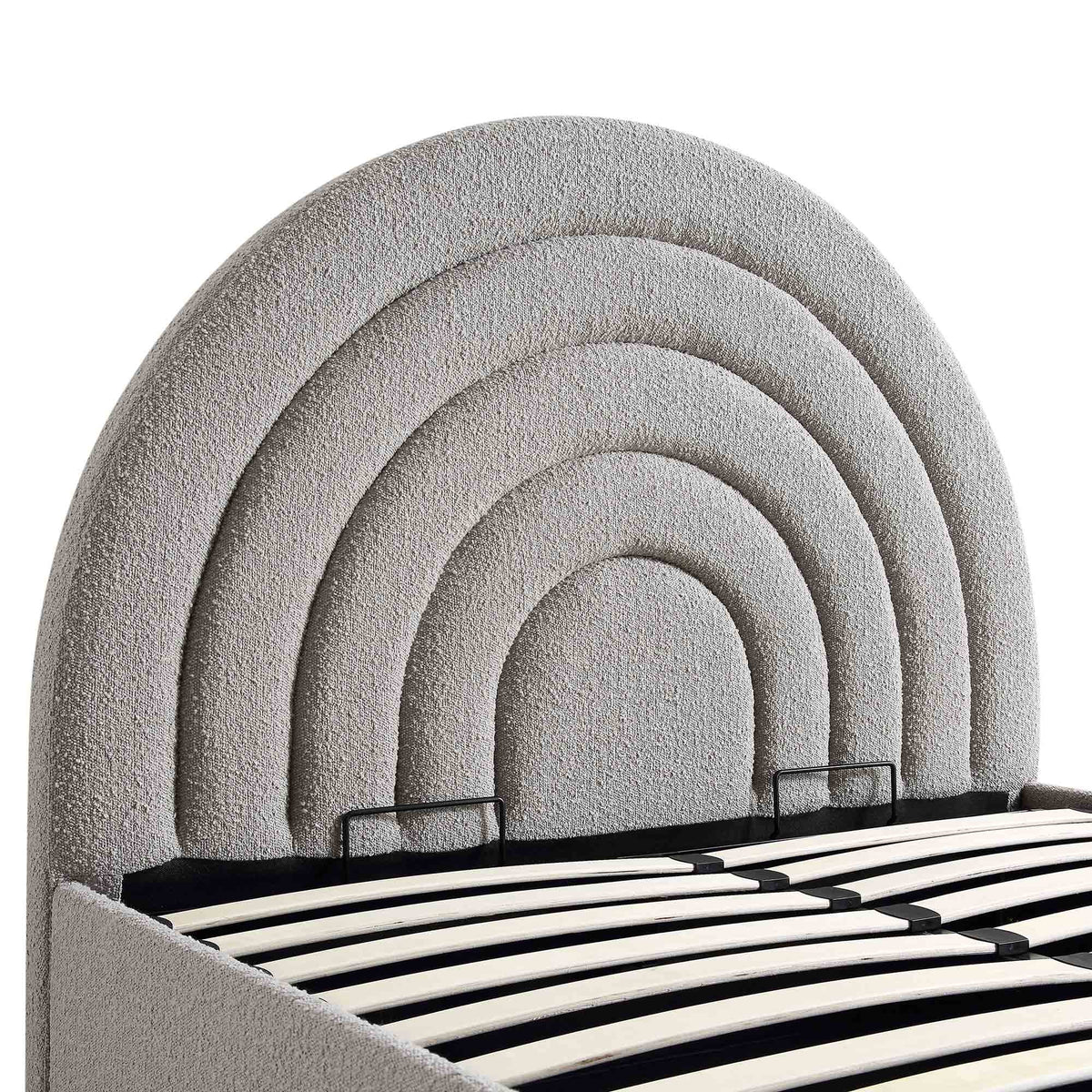 Archer Ottoman Storage Bed in Grey Boucle