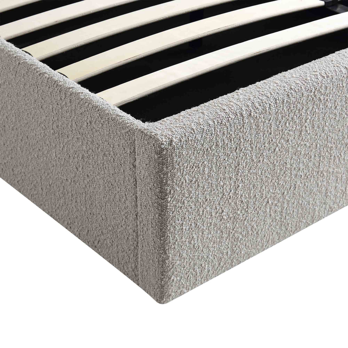 Archer Ottoman Storage Bed in Grey Boucle