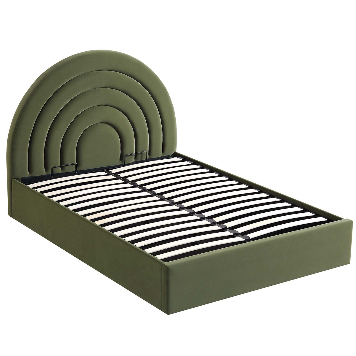 Archer Ottoman Storage Bed in Moss Green Velvet