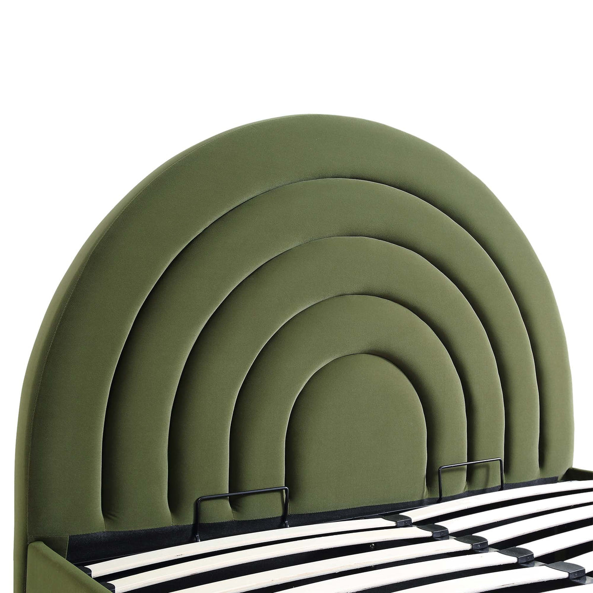 Archer Ottoman Storage Bed in Moss Green Velvet