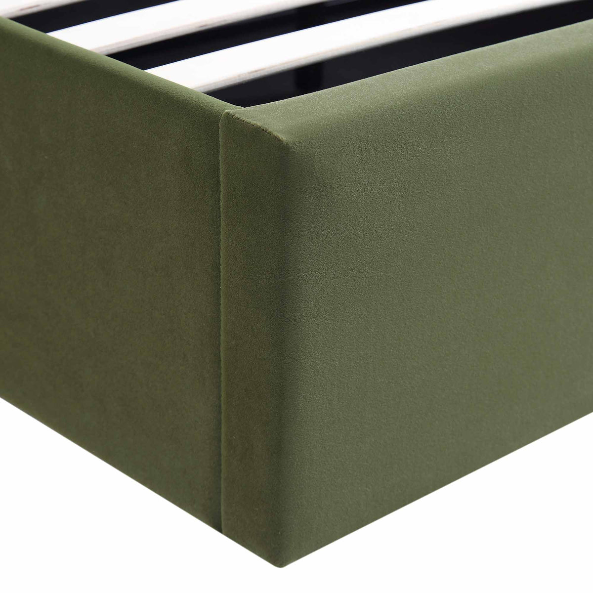 Archer Ottoman Storage Bed in Moss Green Velvet