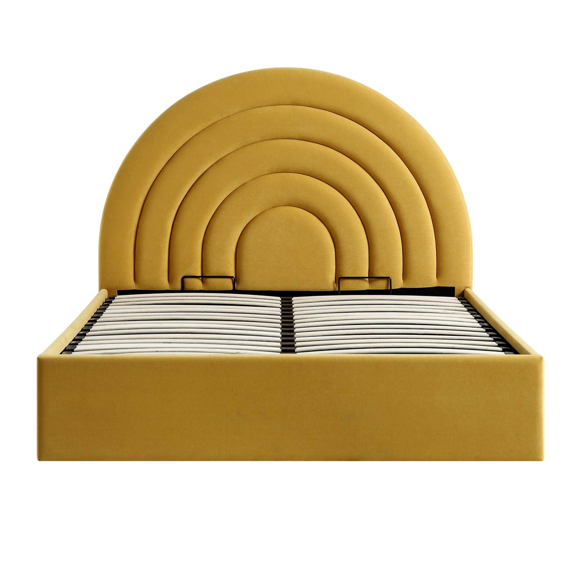 Archer Ottoman Storage Bed in Mustard Yellow Velvet