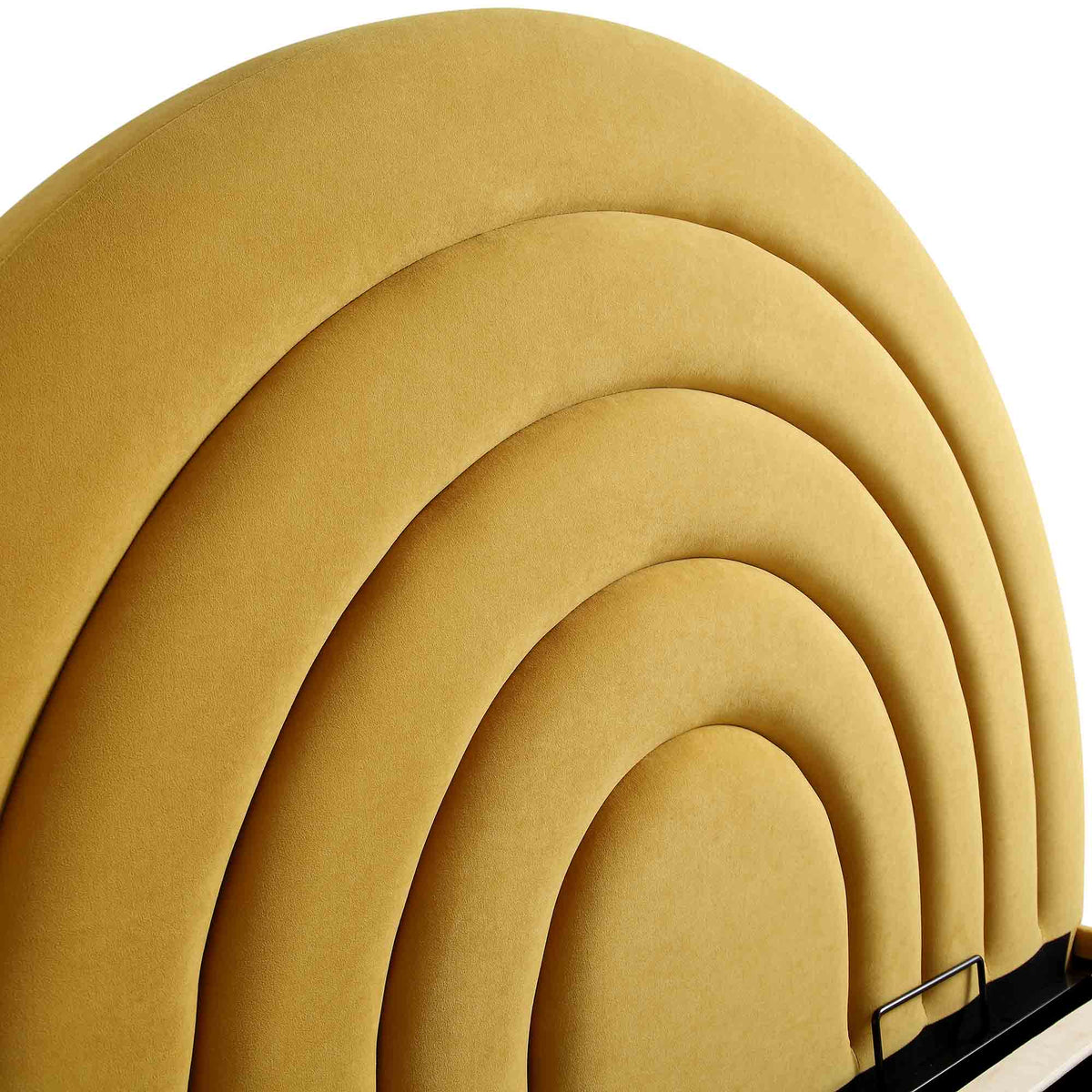 Archer Ottoman Storage Bed in Mustard Yellow Velvet