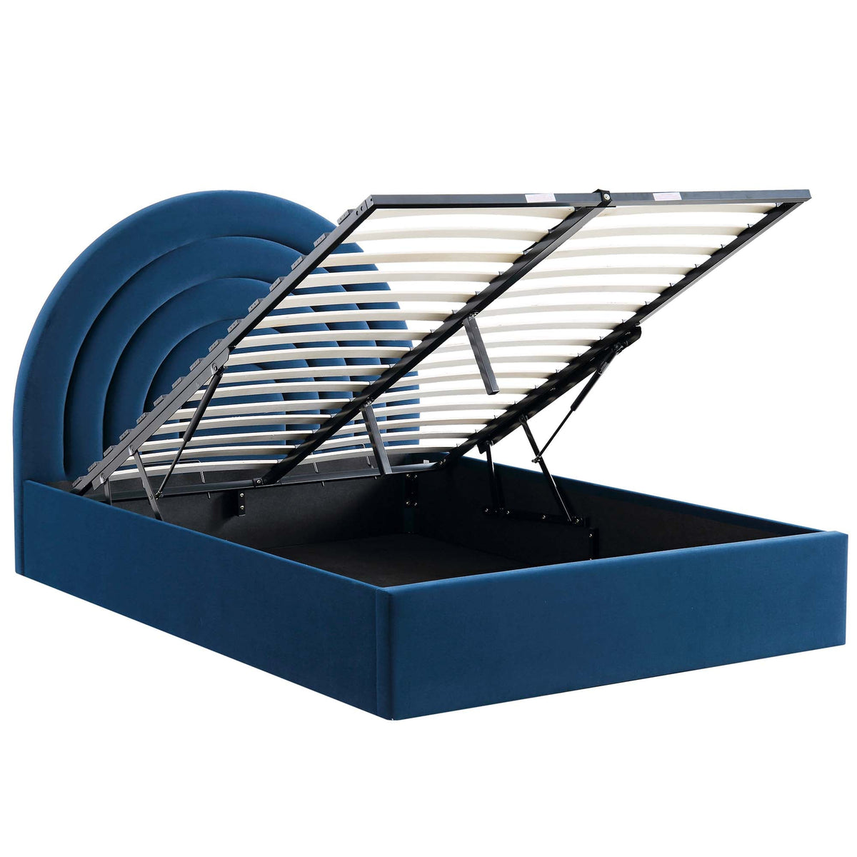 Archer Ottoman Storage Bed in Navy Blue Velvet