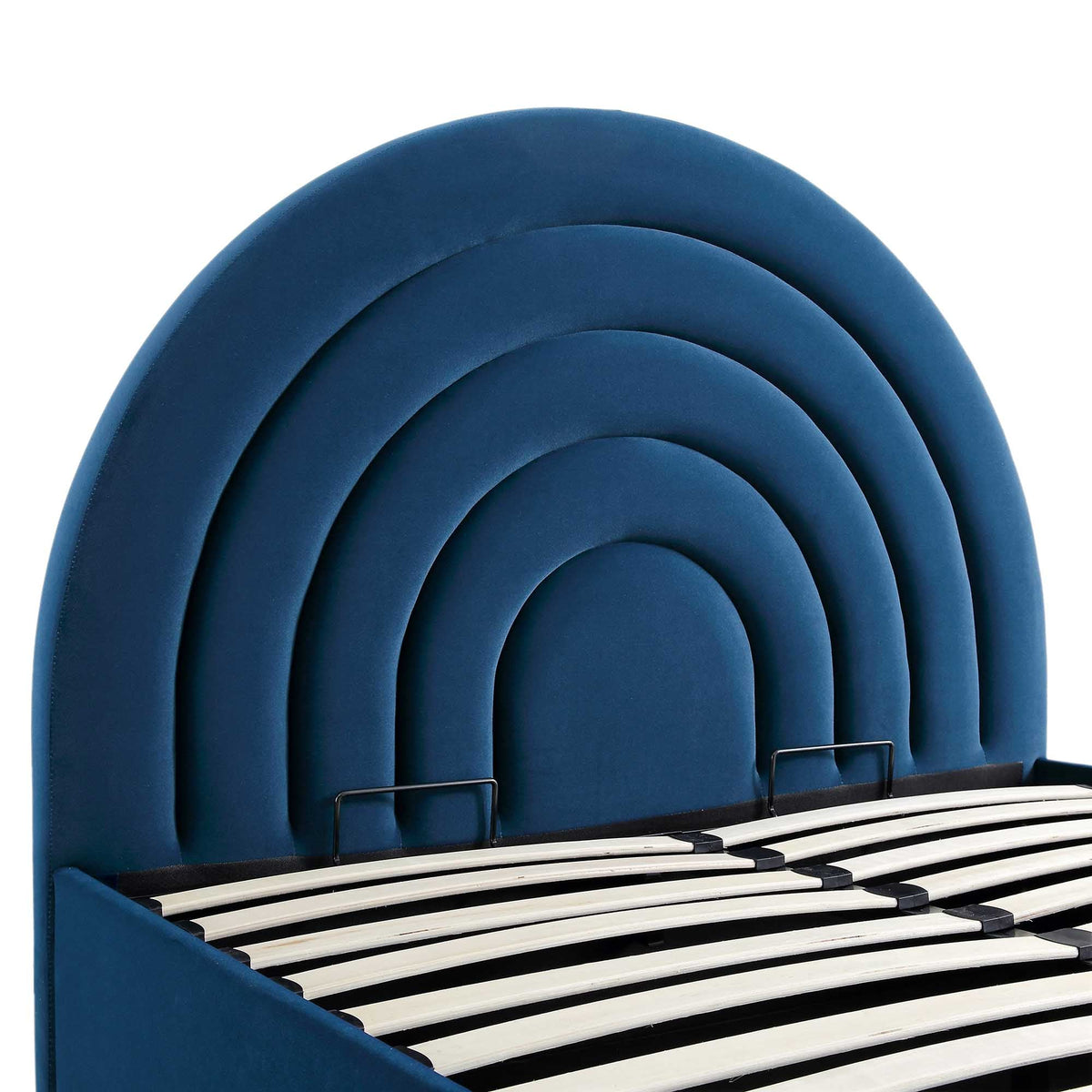 Archer Ottoman Storage Bed in Navy Blue Velvet