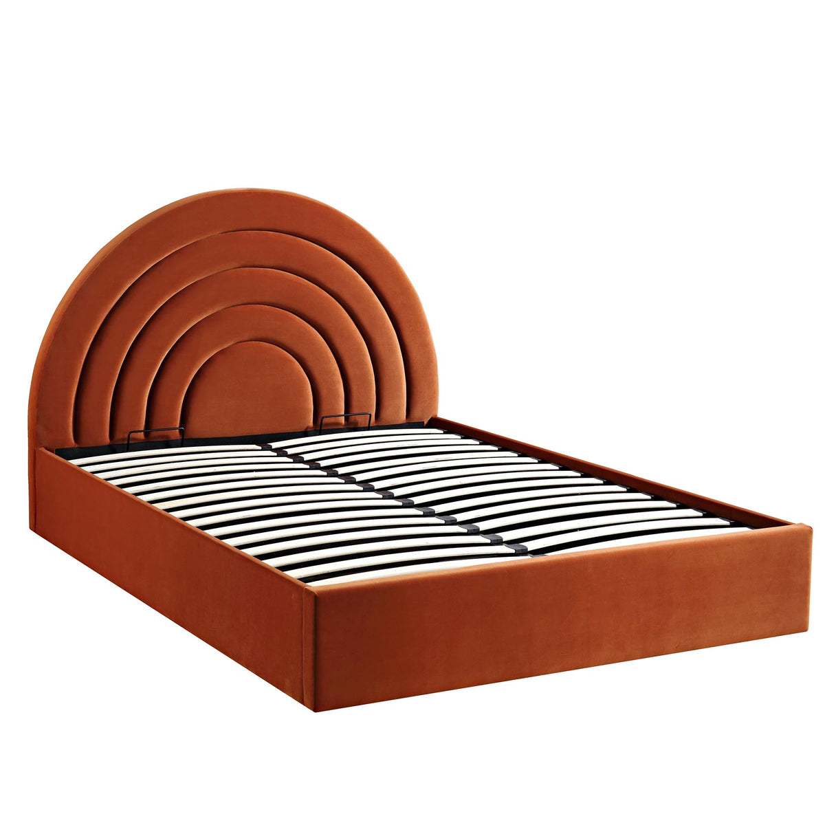 Archer Ottoman Storage Bed in Rust Velvet