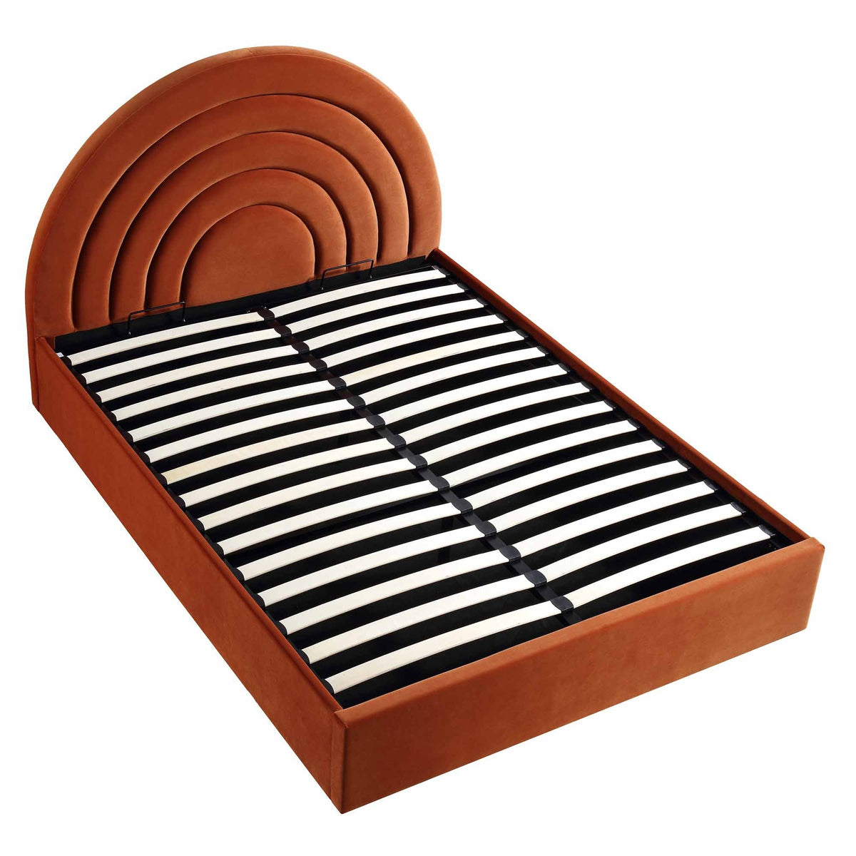 Archer Ottoman Storage Bed in Rust Velvet