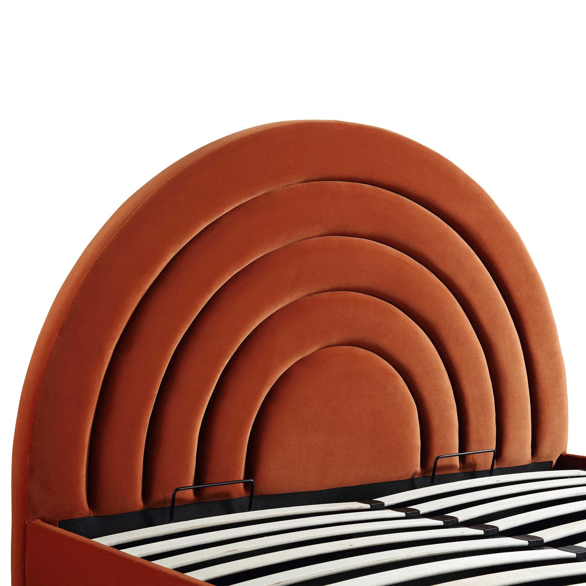 Archer Ottoman Storage Bed in Rust Velvet
