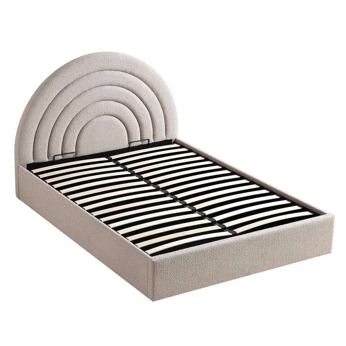 Archer Ottoman Storage Bed in Taupe Boucle