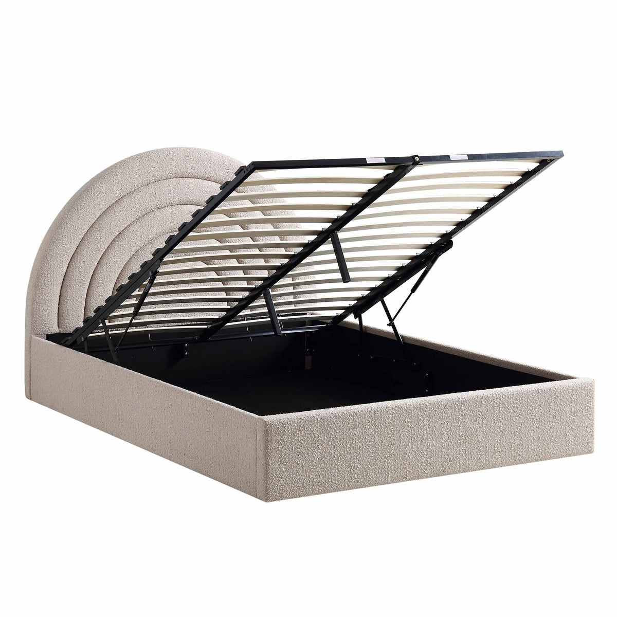Archer Ottoman Storage Bed in Taupe Boucle