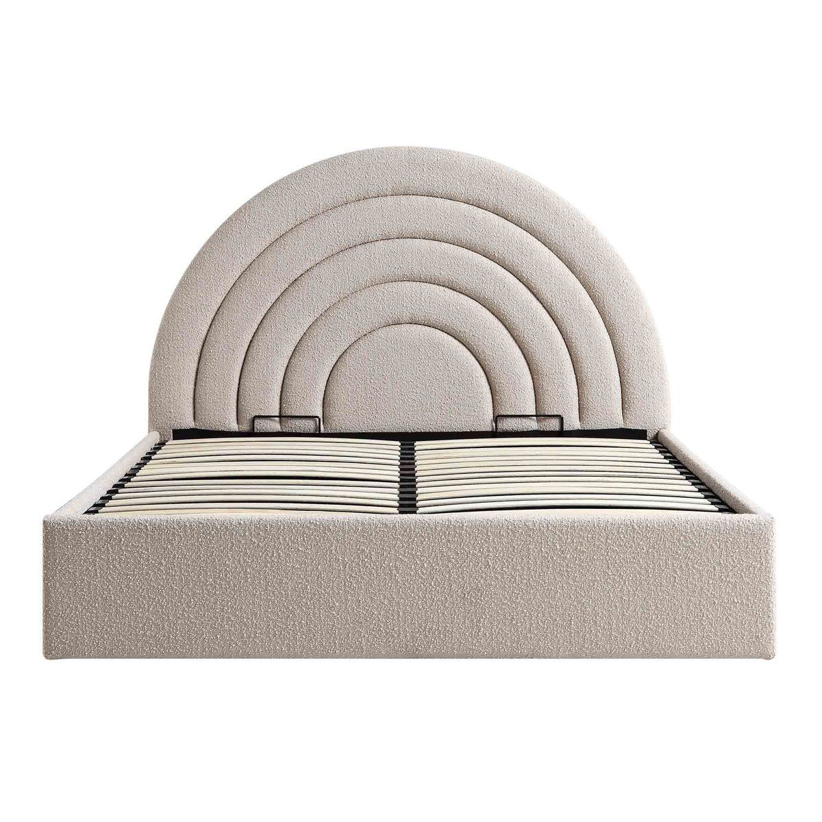 Archer Ottoman Storage Bed in Taupe Boucle
