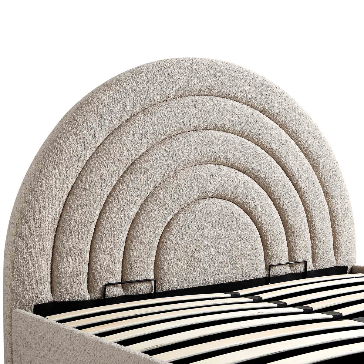 Archer Ottoman Storage Bed in Taupe Boucle