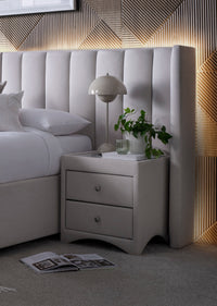 Milan Ottoman TV Bed in Natural Cream with 2 Side Units — view 7 – image 6 of 11