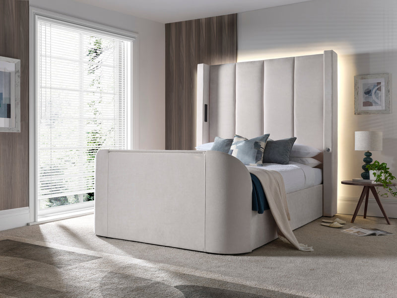 Hampton 5.1 Surround Sound Soft Cream Ottoman TV Bed