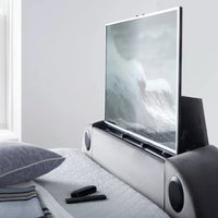 Lyon 2.1 King Size Ottoman TV Bed with Smart HD TV & Built in Speakers in Grey Velvet With Over — view 3 – image 3 of 5