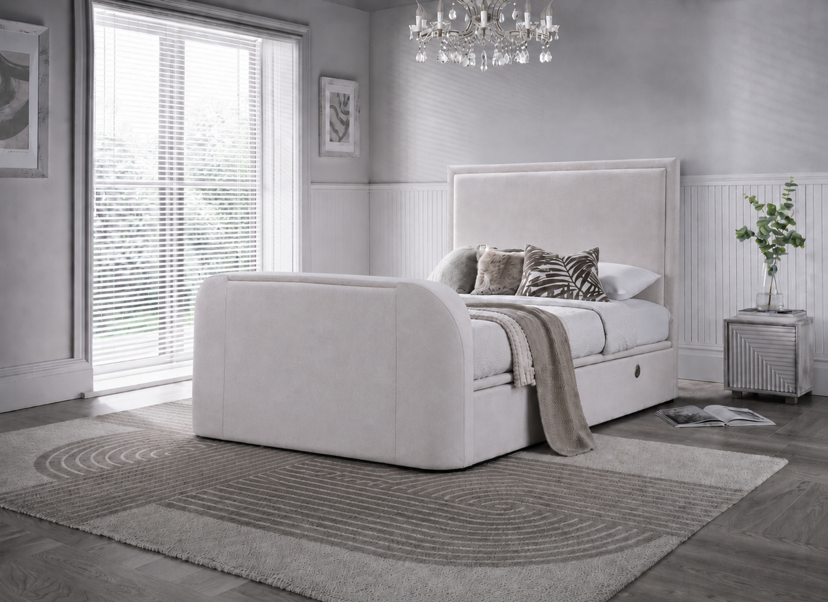 Maddison Ottoman TV Bed in Luxury Cream — view 2