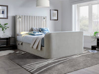 Luna Ottoman TV Bed with Adjustable Mood Lights in Plush Cream – image 1 of 11