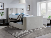 Luna Ottoman TV Bed with Adjustable Mood Lights in Plush Cream — view 3 – image 3 of 11