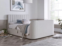 Madrid King Size TV Bed Ottoman With Storage & Up To 43" TV Capacity in Natural – image 1 of 5
