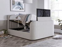 Madrid 6ft Super King Ottoman TV Bed in Natural With 43" TV Capacity — view 2 – image 2 of 5