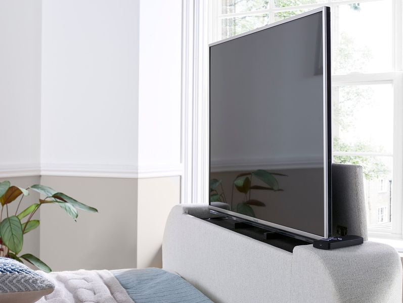 Madrid 4ft6 Double Ottoman TV Bed in Natural With 43" TV Capacity — view 5