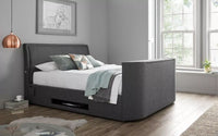 Ardwick 6ft Super King Ottoman TV Bed With Built in Sound Bar & 43" TV Capacity in Grey Fabric – image 1 of 4