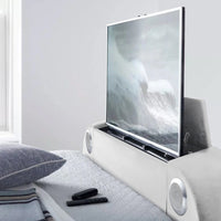 Lyon Double TV Bed Ottoman Storage 2.1 Sound System & 43" TV Capacity in Natural Velvet — view 3 – image 3 of 5