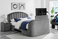 Pearl Ottoman TV Bed in Grey Velvet — view 3 – image 3 of 4