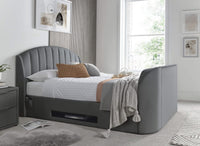 Pearl Ottoman TV Bed in Grey Velvet – image 1 of 4