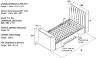 Lynx Single Ottoman TV Bed In Pebble Grey — view 7 – image 7 of 8