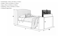 Essence Ottoman Storage TV Bed in Grey Fabric — view 10 – image 10 of 10