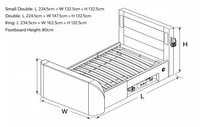Merlin Gaming TV Bed - two tone Grey PU - 5.1 Surround - Ottoman Storage — view 13 – image 12 of 12