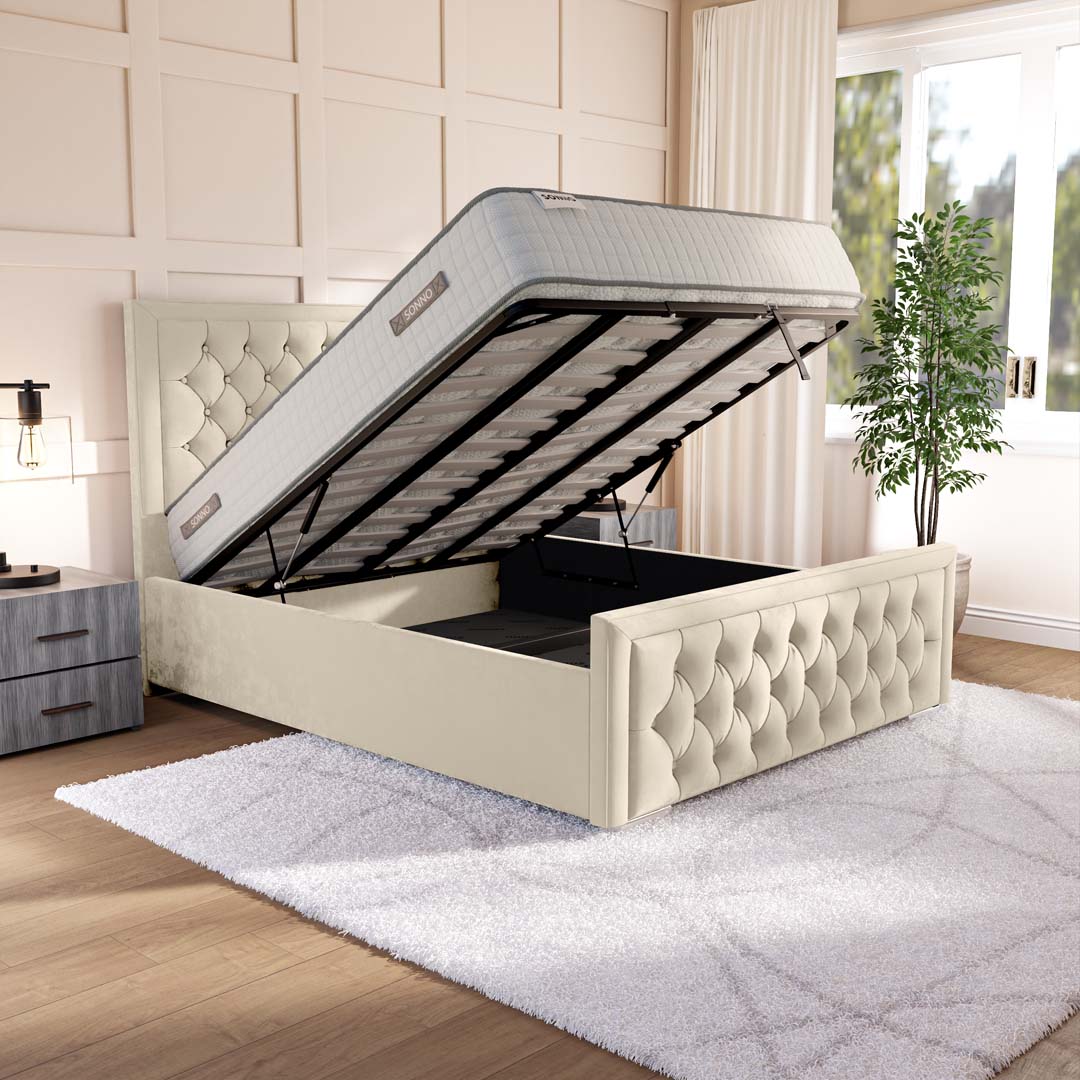 Valencia Upholstered Ottoman Bed — view 2