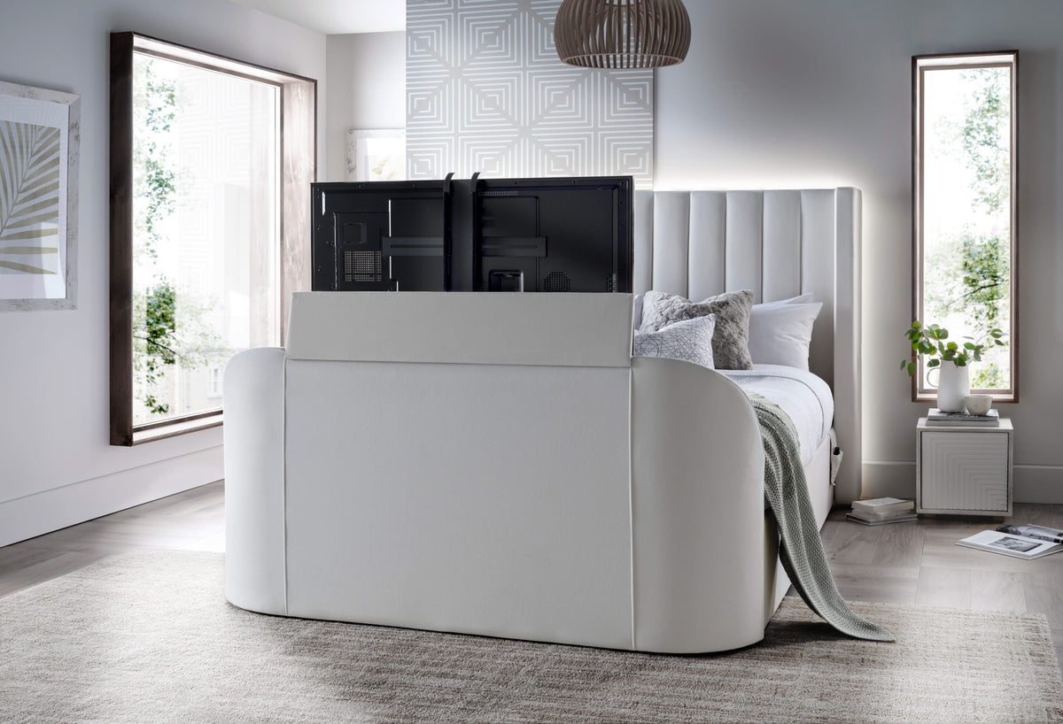 Astra Ottoman TV Bed in Cream Velvet — view 2