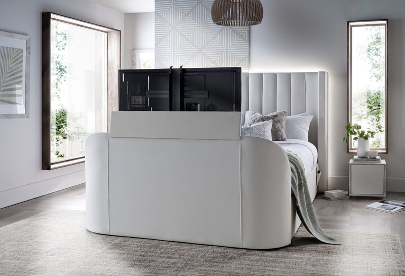 Astra Ottoman TV Bed in Cream Velvet — view 2