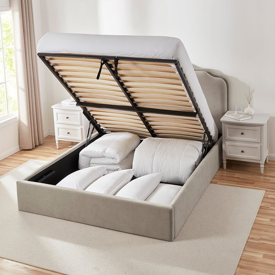 Wiltshire Ottoman Storage Bed - Stone — view 7