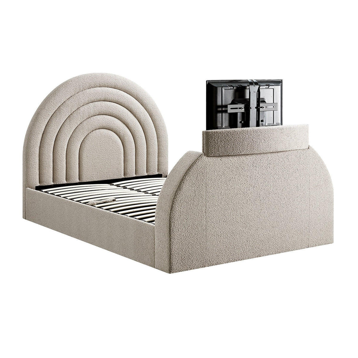 Archer Ottoman TV Bed in Taupe Boucle