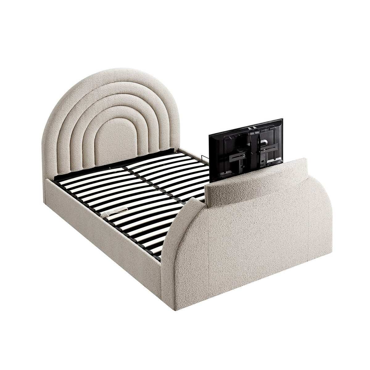Archer Ottoman TV Bed in Taupe Boucle