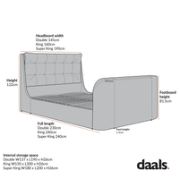 Hadley Ottoman TV Bed in Stone Fabric – image 14 of 25
