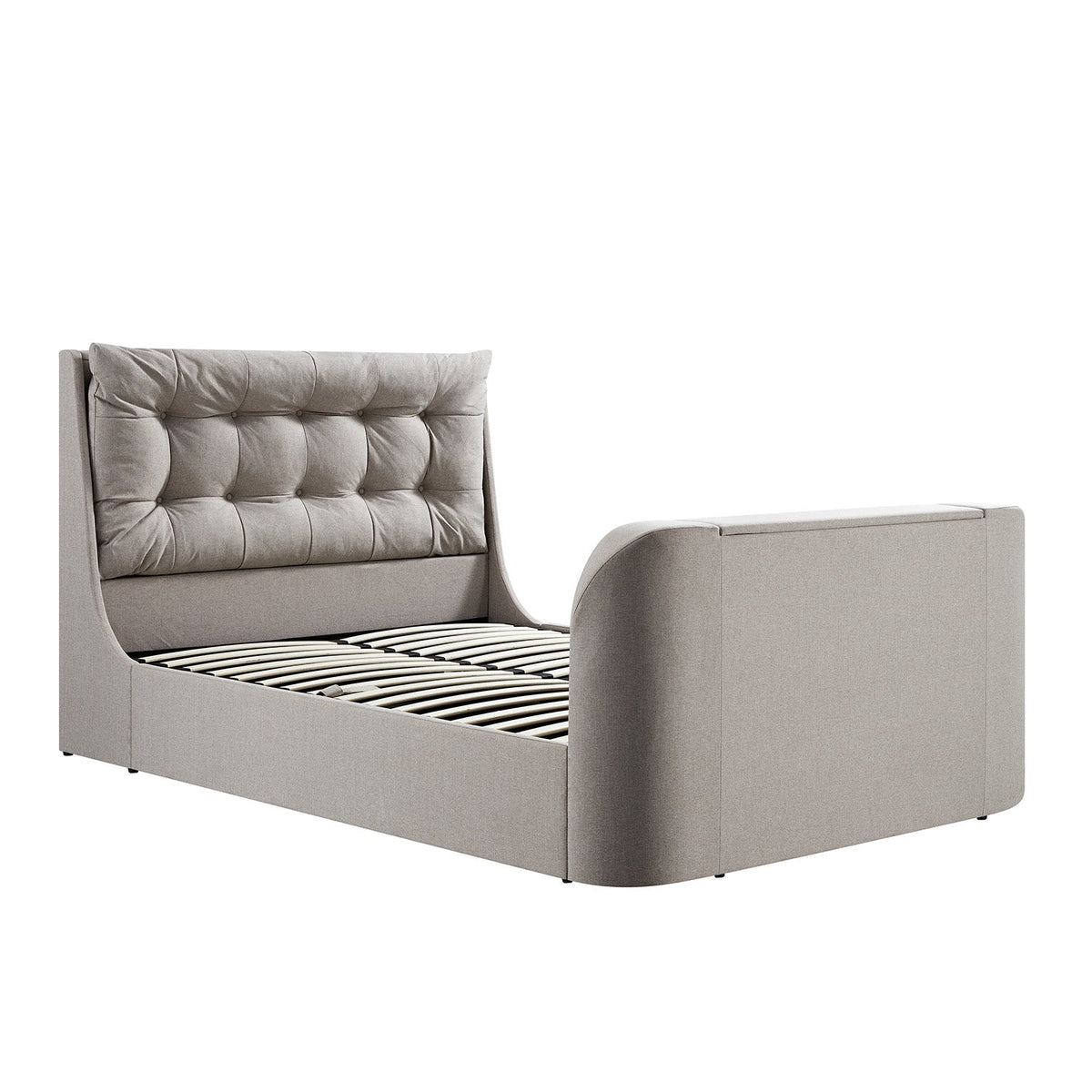 Hadley Ottoman TV Bed in Stone Fabric