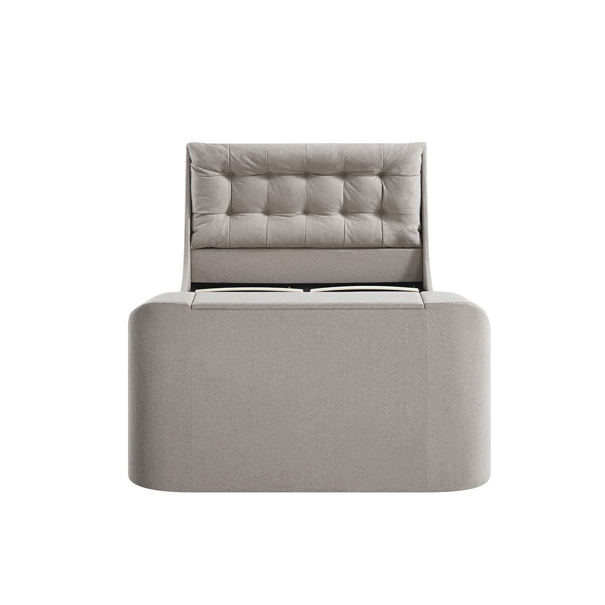Hadley Ottoman TV Bed in Stone Fabric