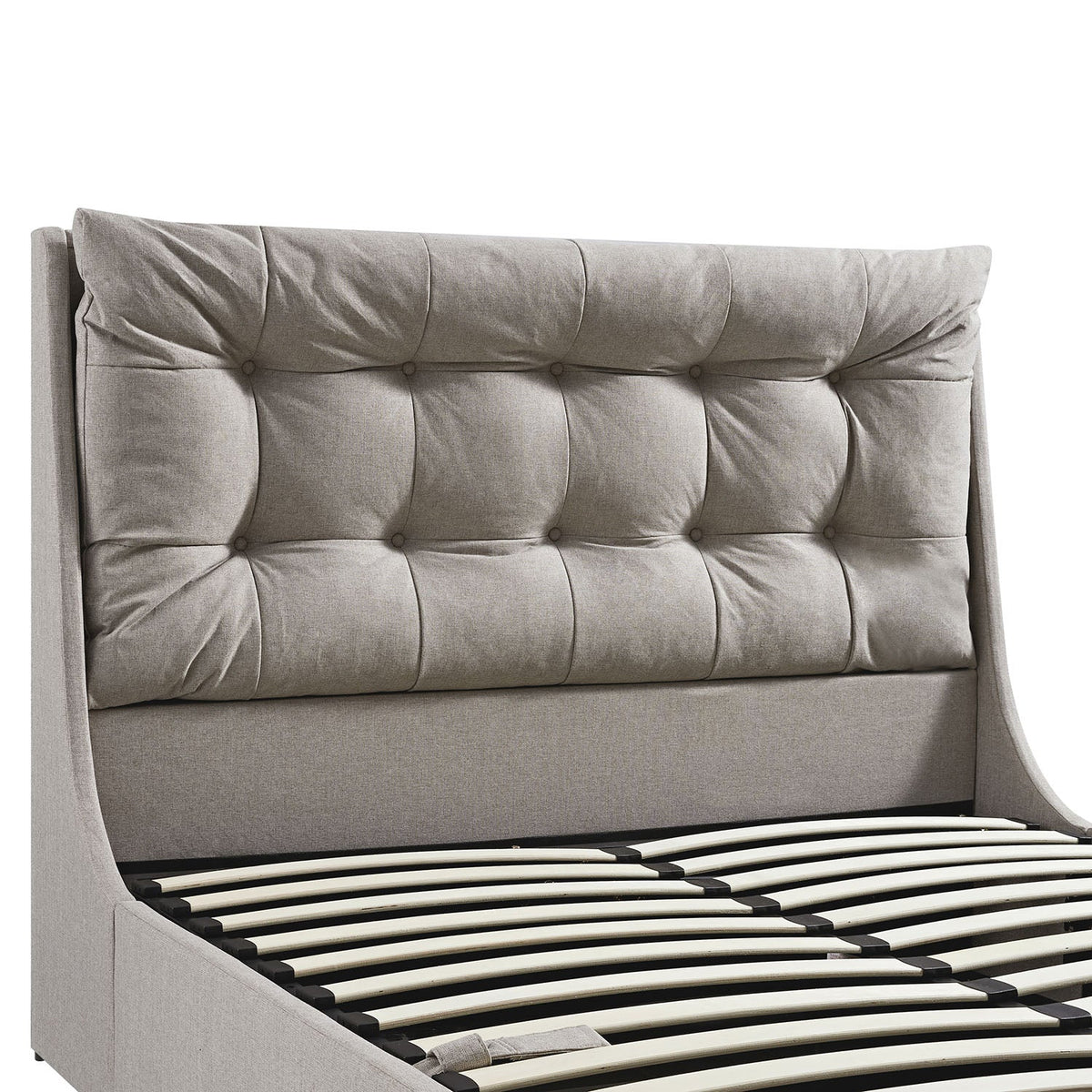 Hadley Ottoman TV Bed in Stone Fabric
