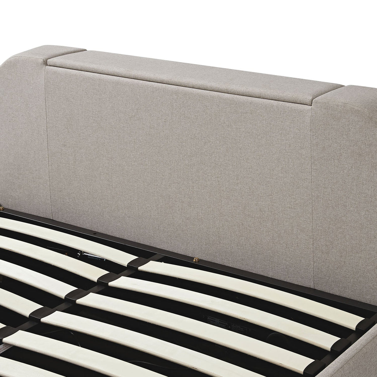 Hadley Ottoman TV Bed in Stone Fabric