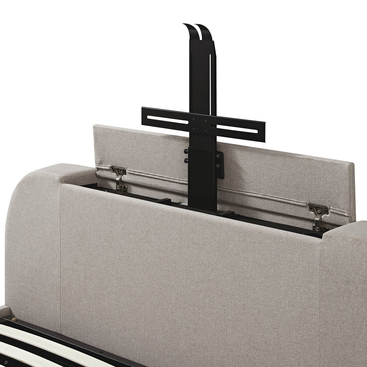 Hadley Ottoman TV Bed in Stone Fabric