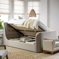 Hadley Ottoman TV Bed in Stone Fabric – image 6 of 25