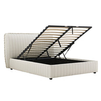 Celeste Upholstered Storage Bed with Ruffled Headboard in Seashell Stripe – image 111 of 120